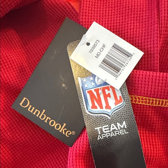 Dunbrooke Kansas City Chiefs Red Long Sleeve Henley Thermal Shirt unisex Medium - Picture 5 of 5